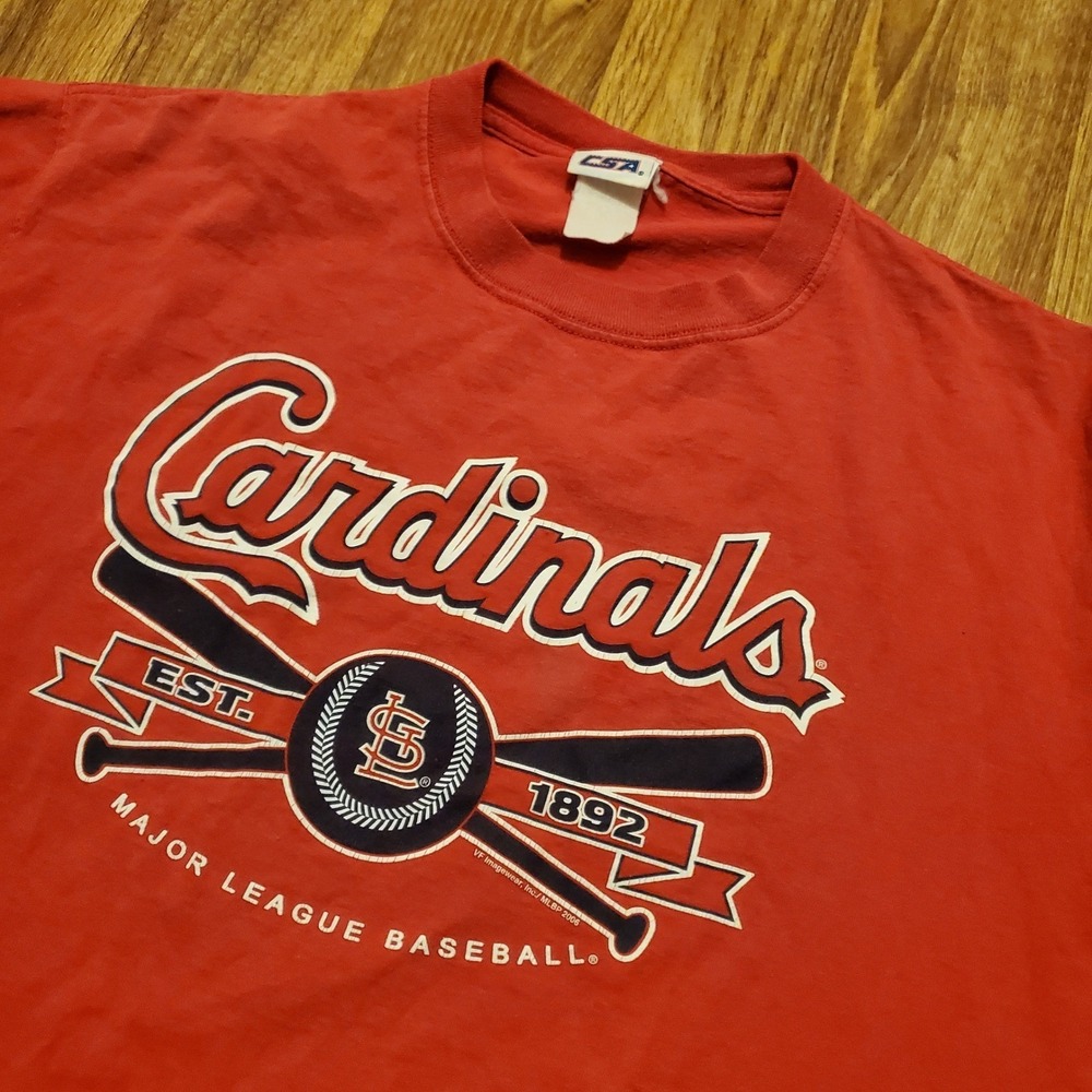 Vtg St. Louis Cardinals Shirt Men Large Red MLB Baseball Est 1892 Y2K 2006 CSA